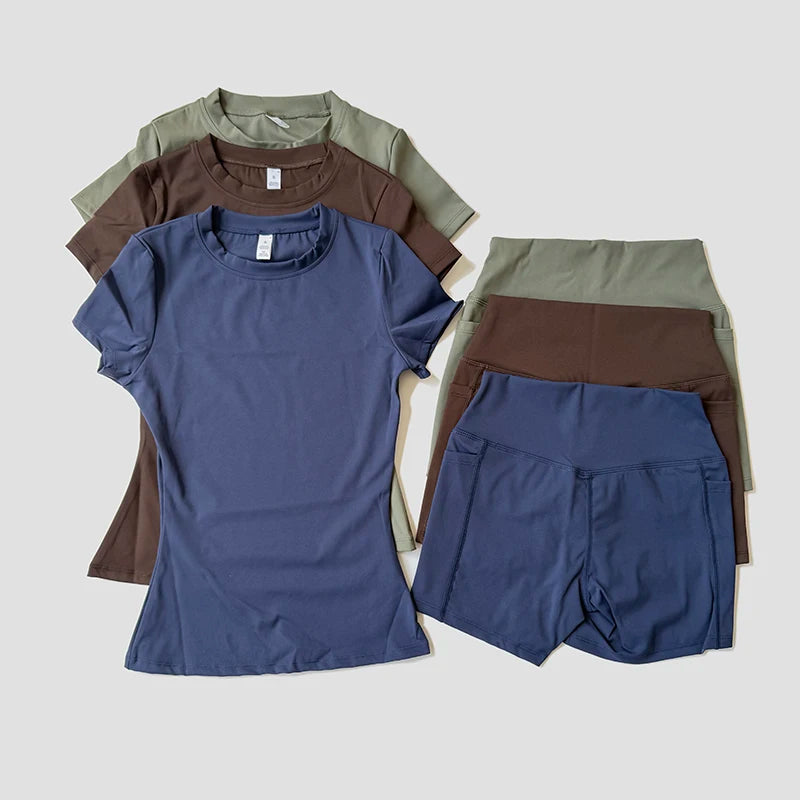 Yoga Set – Ensemble Short Gainant + Top Sport